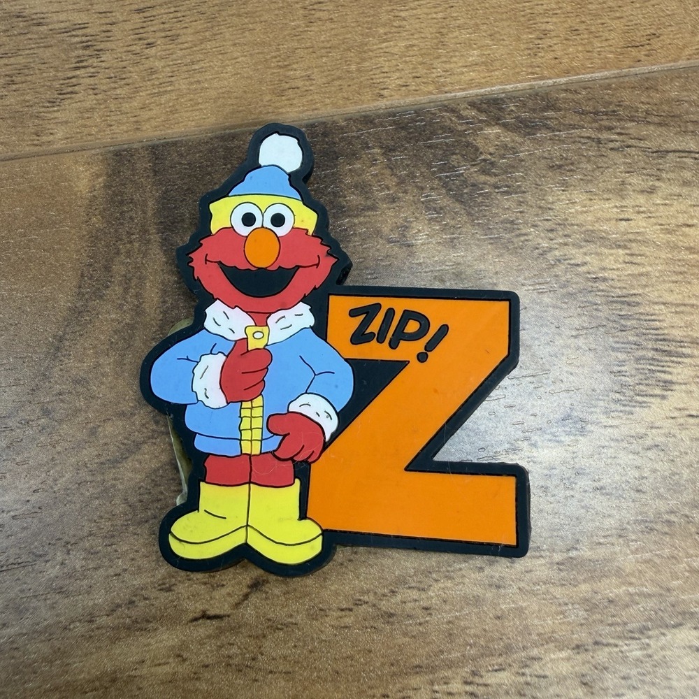 Sesame Street Alphabet Letter Z Rubber Magnet Elmo Zip Applause Vintage 90s